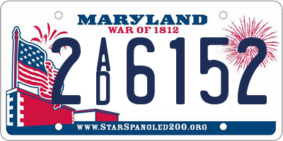MD license plate 2AD6152