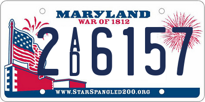 MD license plate 2AD6157
