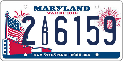 MD license plate 2AD6159