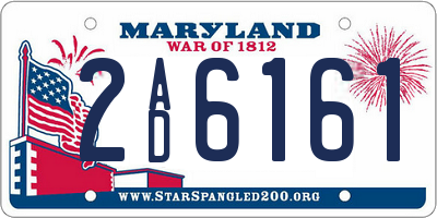 MD license plate 2AD6161