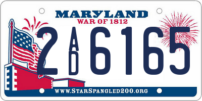 MD license plate 2AD6165