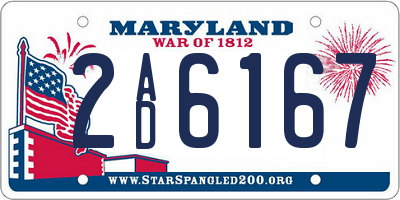 MD license plate 2AD6167