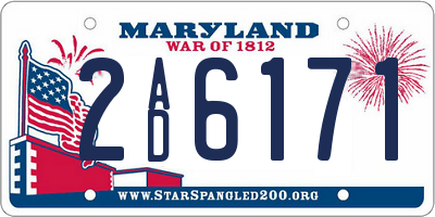 MD license plate 2AD6171