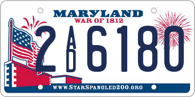MD license plate 2AD6180