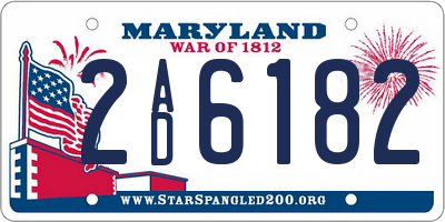 MD license plate 2AD6182