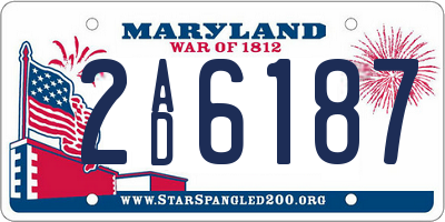 MD license plate 2AD6187