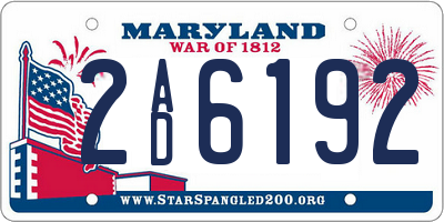 MD license plate 2AD6192