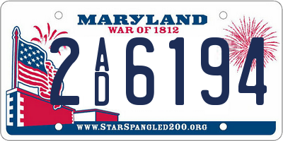 MD license plate 2AD6194