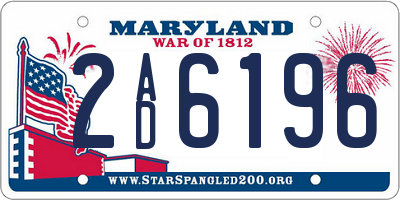 MD license plate 2AD6196