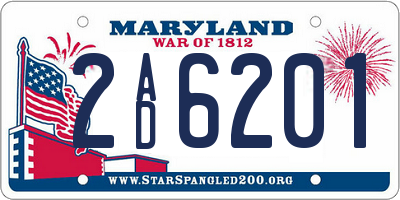 MD license plate 2AD6201