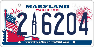 MD license plate 2AD6204