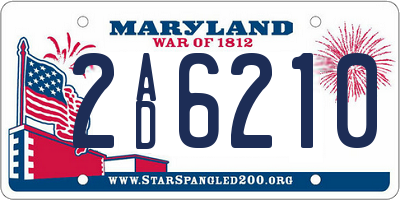 MD license plate 2AD6210