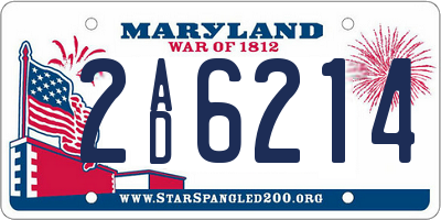 MD license plate 2AD6214
