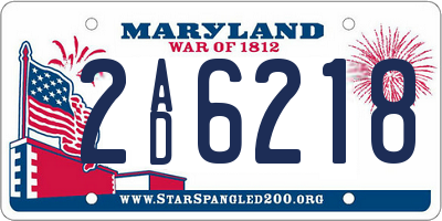 MD license plate 2AD6218