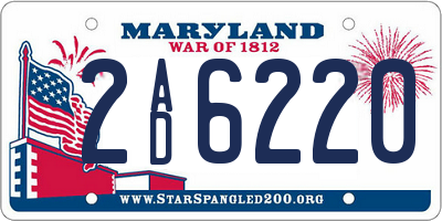 MD license plate 2AD6220