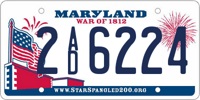 MD license plate 2AD6224