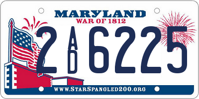 MD license plate 2AD6225