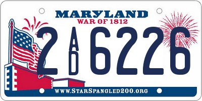 MD license plate 2AD6226