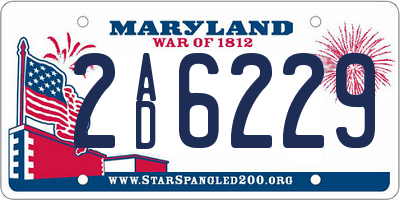 MD license plate 2AD6229