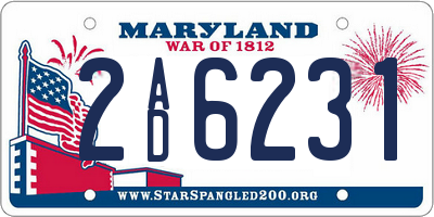 MD license plate 2AD6231