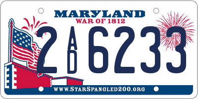 MD license plate 2AD6233