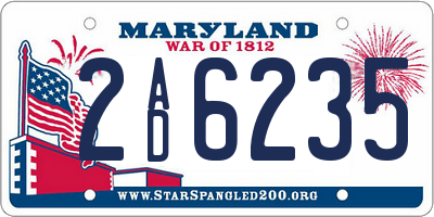 MD license plate 2AD6235
