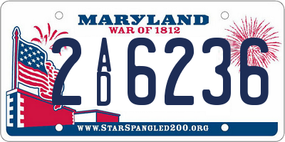 MD license plate 2AD6236
