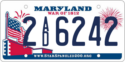 MD license plate 2AD6242