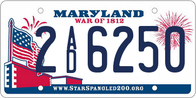 MD license plate 2AD6250