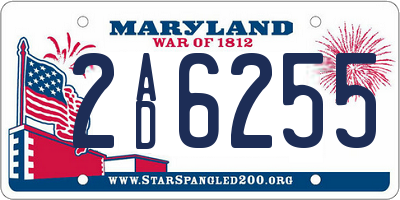 MD license plate 2AD6255