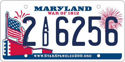 MD license plate 2AD6256