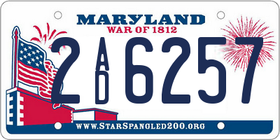 MD license plate 2AD6257