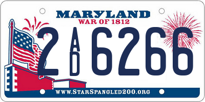MD license plate 2AD6266