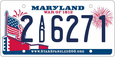 MD license plate 2AD6271