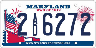 MD license plate 2AD6272