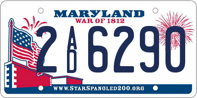 MD license plate 2AD6290