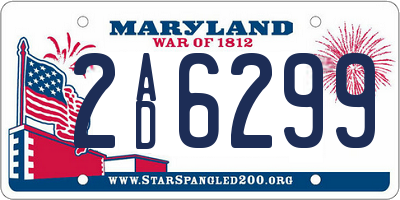 MD license plate 2AD6299
