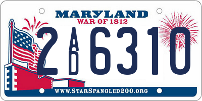 MD license plate 2AD6310