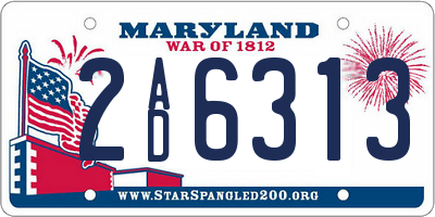 MD license plate 2AD6313