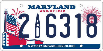 MD license plate 2AD6318