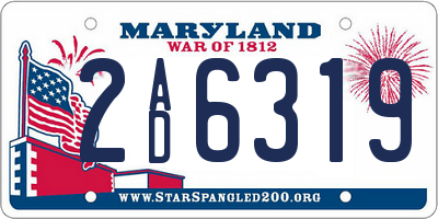 MD license plate 2AD6319