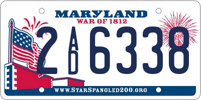 MD license plate 2AD6338