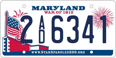 MD license plate 2AD6341