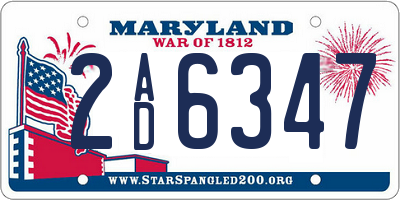 MD license plate 2AD6347