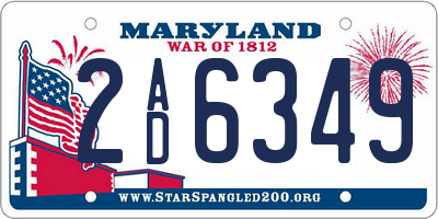 MD license plate 2AD6349
