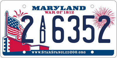 MD license plate 2AD6352