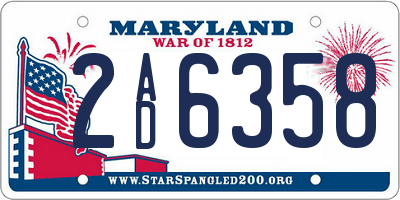 MD license plate 2AD6358