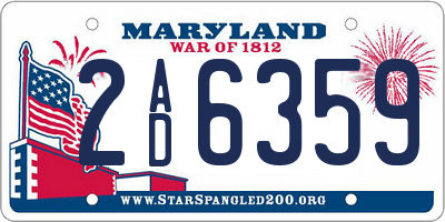 MD license plate 2AD6359