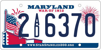 MD license plate 2AD6370