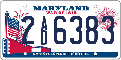 MD license plate 2AD6383
